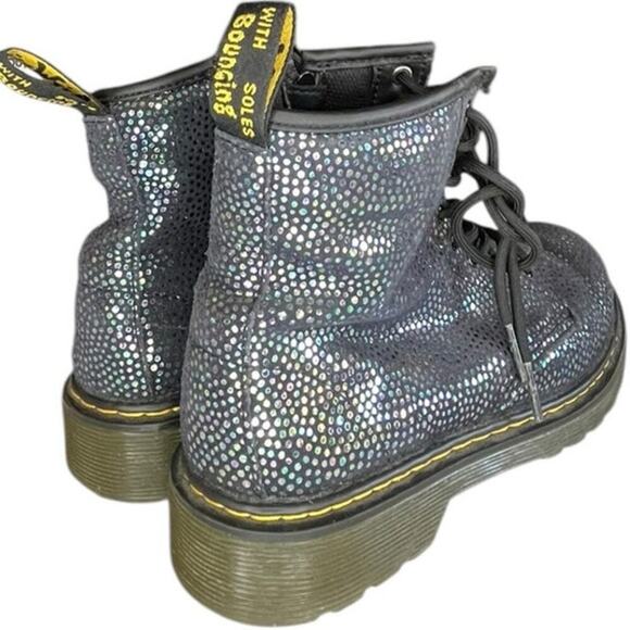 Unisex Dr. Martens Pascal 1460 Lace-Up Metallic Suede Combat Boot SZ M4/W5 Black - Picture 5 of 7